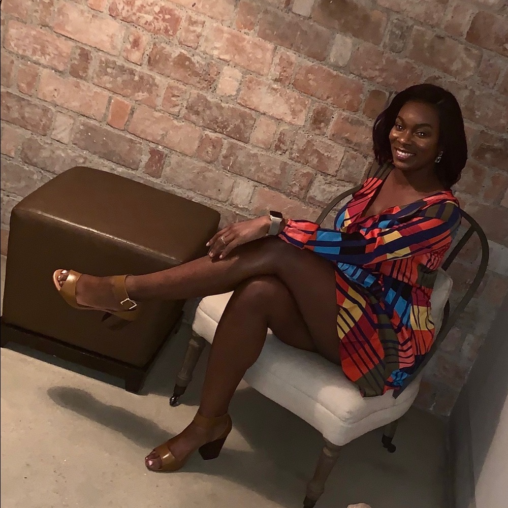 Long Sleeve Multi Color Dress